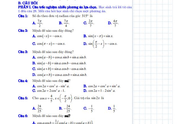 Đề cương giữa kỳ 1 Toán 11 năm 2024 2025 trường THPT Châu Văn Liêm Cần Thơ