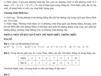 Đề cương HK2 Toán 10 năm 2017 2018 trường Nguyễn Tất Thành Hà Nội