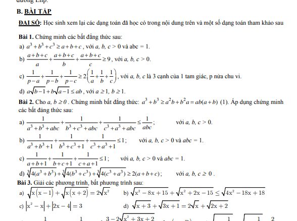 Đề cương HK2 Toán 10 năm 2020 2021 trường chuyên Bảo Lộc Lâm Đồng