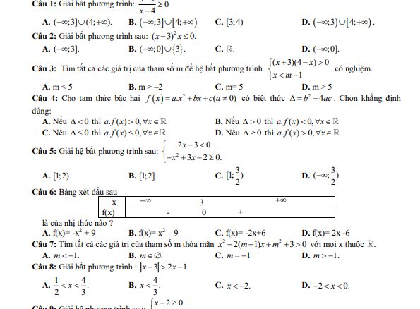 Đề cương học kỳ 2 Toán 10 năm 2021 2022 trường THPT Hai Bà Trưng TT Huế