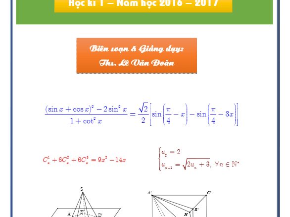 Đề cương học tập môn Toán học kỳ I lớp 11 Lê Văn Đoàn