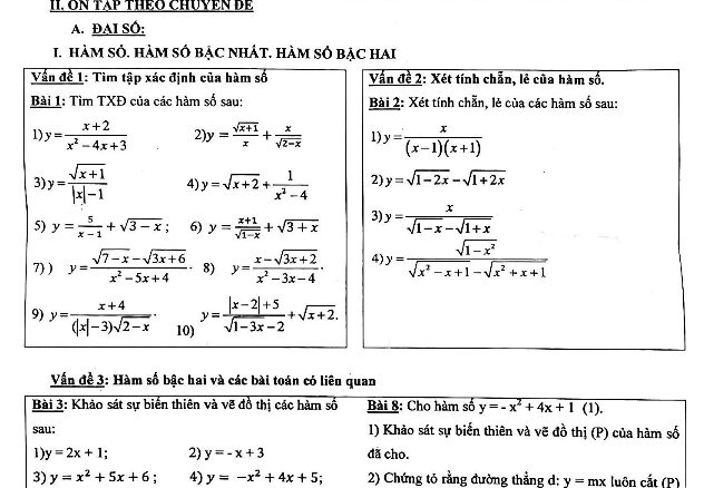 Đề cương ôn tập học kỳ 1 Toán 10 năm 2018 2019 trường THPT Đống Đa Hà Nội