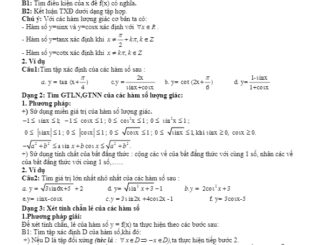 Đề cương ôn thi HK1 Toán 11 năm học 2017 2018 trường THPT Yên Dũng 3 Bắc Giang