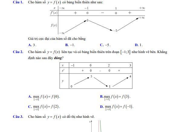 Đề dự bị giữa kì 1 Toán 12 năm 2024 2025 trường THPT Hàn Thuyên Bắc Ninh