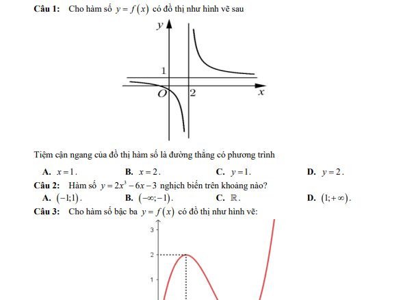 Đề giữa kỳ 1 Toán 12 năm 2024 2025 trường THPT Huỳnh Thúc Kháng Quảng Nam