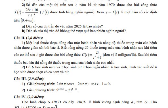 Đề học sinh giỏi Toán 12 GDTX cấp tỉnh năm 2024 2025 sở GD&ĐT Hải Dương