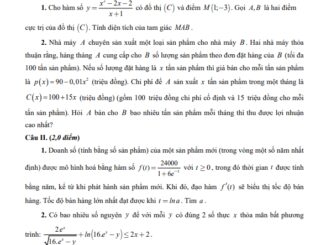 Đề học sinh giỏi Toán 12 THPT cấp tỉnh năm 2024 2025 sở GD&ĐT Hải Dương