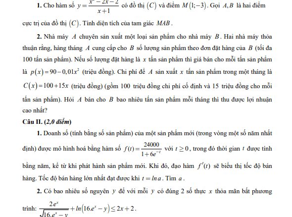 Đề học sinh giỏi Toán 12 THPT cấp tỉnh năm 2024 2025 sở GD&ĐT Hải Dương