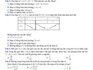 Đề khảo sát chất lượng lớp 12 lần 1 môn Toán trường THPT Việt Trì Phú Thọ