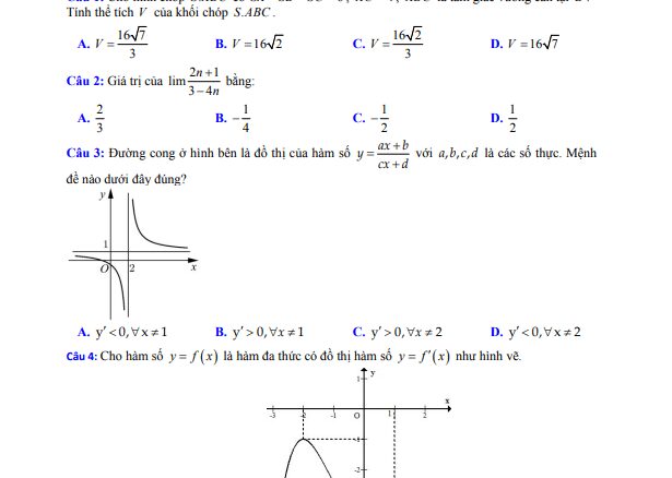 Đề khảo sát Toán 12 lần 1 năm 2021 2022 trường THPT Tam Dương 2 Vĩnh Phúc