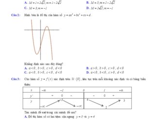 Đề kiểm tra chất lượng giữa kỳ I môn Toán 12 năm học 2017 2018 trường THPT Việt Đức Hà Nội