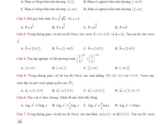 Đề kiểm tra định kỳ tháng 9 môn Toán 12 trường THPT Anhxtanh Hà Nội