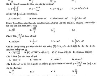 Đề kiểm tra giữa HK2 Toán 12 năm 2017 2018 trường THPT Trần Hưng Đạo Hà Nội
