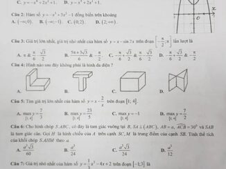 Đề kiểm tra giữa học kỳ I năm học 2017 2018 môn Toán 12 trường THPT Trần Hưng Đạo Hà Nội