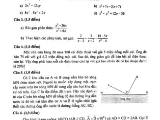 Đề kiểm tra học kỳ 1 Toán 8 năm 2019 2020 phòng GD&ĐT Quận 3 TP HCM THCS.TOANMATH.com