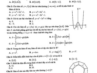 Đề kiểm tra khảo sát Toán 12 năm 2017 2018 trường Chu Văn An Hà Nội lần 3
