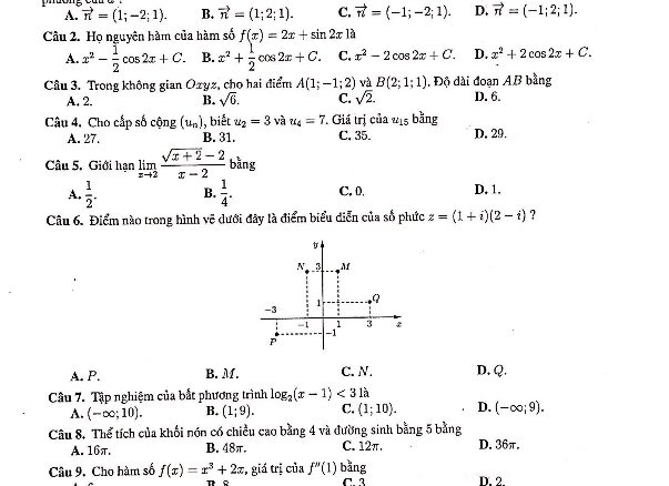 Đề kiểm tra kiến thức Toán 12 lần 1 năm 2018 trường THPT chuyên KHTN Hà Nội