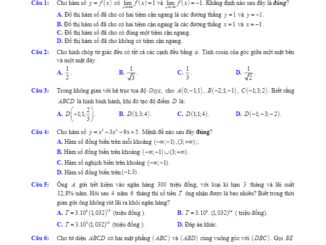 Đề kiểm tra kiến thức Toán 12 lần 2 năm 2017 2018 trường Yên Định 2 Thanh Hóa