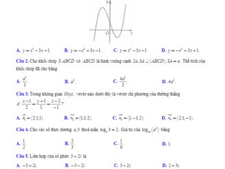 Đề kiểm tra kiến thức Toán 12 lần 3 năm 2018 – 2019 trường chuyên KHTN – Hà Nội