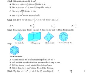 Đề kiểm tra KSCL Toán 12 lần 2 năm 2017 2018 trường Thạch Thành 1 Thanh Hóa