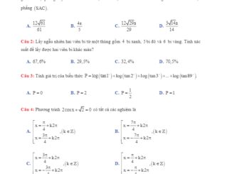 Đề KSCL giữa học kỳ 1 môn Toán 12 năm học 2017 2018 trường THPT Chuyên Đại học Vinh