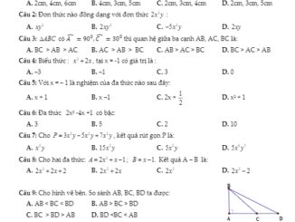 Đề KSCL học kỳ 2 Toán 7 năm 2018 2019 trường Hưng Nhân Hải Phòng THCS.TOANMATH.com