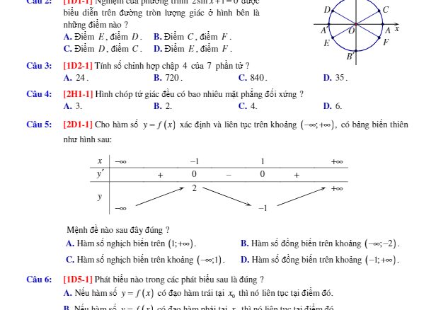 Đề KSCL năm học 2017 2018 môn Toán 12 trường THPT chuyên Hùng Vương Phú Thọ lần 1