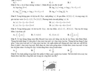 Đề KSCL Toán 12 năm 2018 trường THPT số 2 An Nhơn Bình Định lần 2