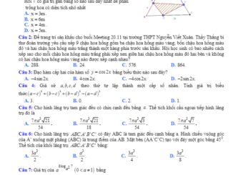 Đề KSCL Toán 12 năm học 2017 2018 trường THPT Nguyễn Viết Xuân Vĩnh Phúc lần 2