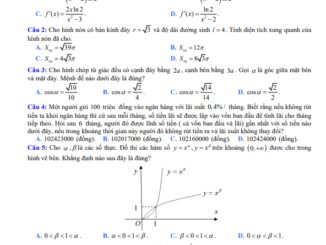 Đề KSCL Toán 12 thi tốt nghiệp THPT 2023 lần 1 trường THPT chuyên Vĩnh Phúc