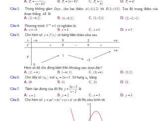 Đề KSCL Toán 12 THPT năm học 2018 2019 sở GD&ĐT Phú Thọ