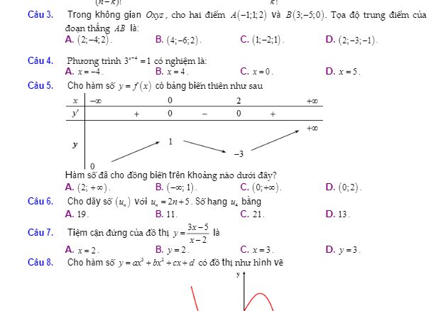 Đề KSCL Toán 12 THPT năm học 2018 2019 sở GD&ĐT Phú Thọ