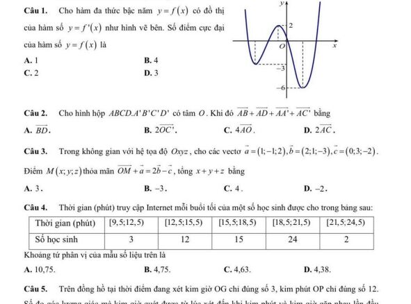 Đề minh họa thi học sinh giỏi Toán 12 cấp tỉnh năm 2025 sở GD&ĐT Thanh Hóa