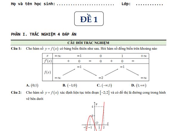 Đề ôn thi giữa HK1 Toán 12 năm 2024 2025 trường Quốc tế Á Châu TP HCM