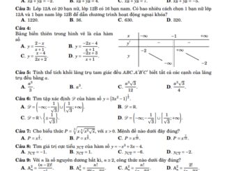 Đề rèn kỹ năng làm bài Toán 12 lần 1 năm 2022 2023 THPT Yên Thế Bắc Giang