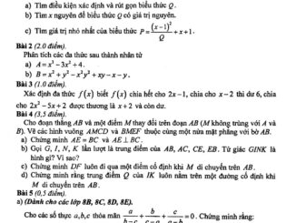 Đề thi HK1 Toán 8 năm 2019 2020 trường THPT chuyên Hà Nội Amsterdam THCS.TOANMATH.com