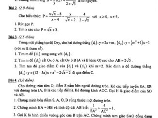 Đề thi HK1 Toán 9 năm học 2019 2020 sở GD&ĐT Thái Bình THCS.TOANMATH.com