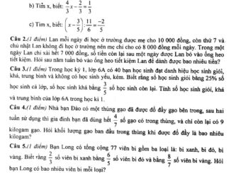 Đề thi HK2 Toán 6 năm học 2019 2020 trường THCS Tân Tạo TP HCM THCS.TOANMATH.com