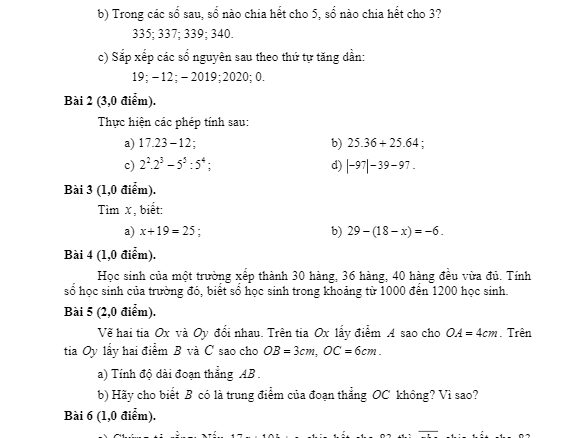 Đề thi học kì 1 Toán 6 năm 2019 2020 phòng GD&ĐT Phú Mỹ BR VT THCS.TOANMATH.com