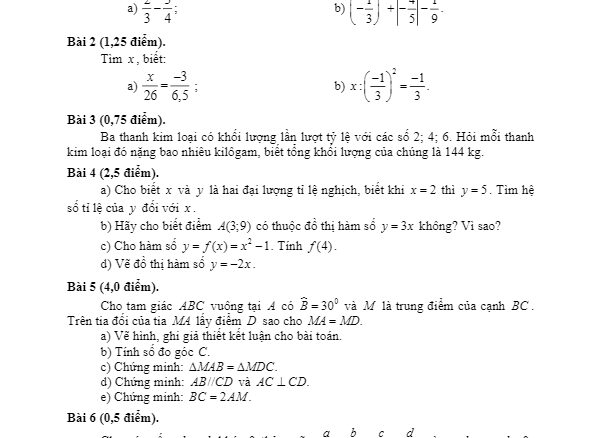 Đề thi học kì 1 Toán 7 năm 2019 2020 phòng GD&ĐT Phú Mỹ BR VT THCS.TOANMATH.com