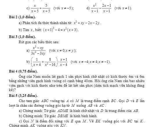 Đề thi học kì 1 Toán 8 năm 2019 2020 phòng GD&ĐT Phú Mỹ BR VT THCS.TOANMATH.com