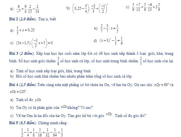 Đề thi học kì 2 Toán 6 năm học 2019 2020 trường THCS Nguyễn Công Trứ Hà Nội THCS.TOANMATH.com