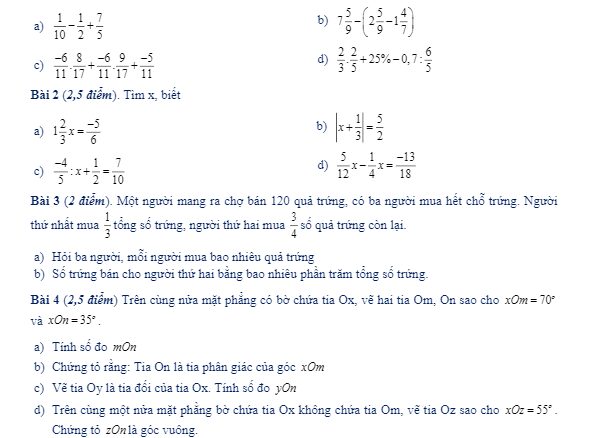 Đề thi học kì 2 Toán 6 năm học 2019 2020 trường THCS Xuân Đỉnh Hà Nội THCS.TOANMATH.com