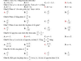 Đề thi học kỳ 2 Toán 6 năm học 2019 2020 sở GD&ĐT Quảng Nam THCS.TOANMATH.com