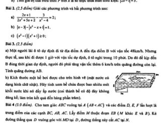 Đề thi học kỳ 2 Toán 8 năm 2019 2020 trường THPT chuyên Hà Nội Amsterdam THCS.TOANMATH.com