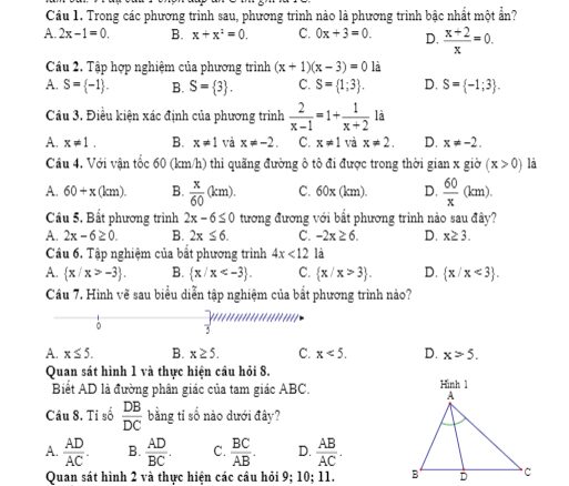 Đề thi học kỳ 2 Toán 8 năm học 2019 – 2020 sở GD&ĐT Quảng Nam THCS.TOANMATH.com