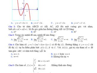 Đề thi khảo sát chất lượng lần 1 môn Toán 12 trường THPT Xuân Hòa Vĩnh Phúc