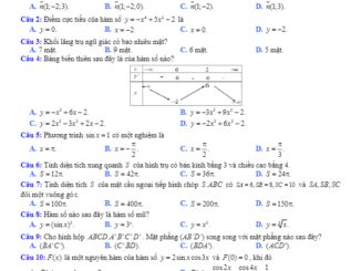 Đề thi khảo sát Toán 12 tháng 3/2018 trường Trần Phú & Yên Lạc Vĩnh Phúc