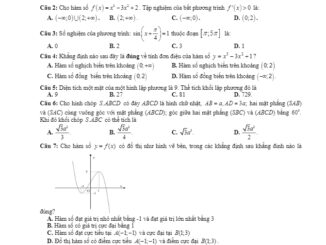 Đề thi KSCL Toán 12 lần 1 năm học 2017 2018 trường THPT Nông Cống 1 Thanh Hóa