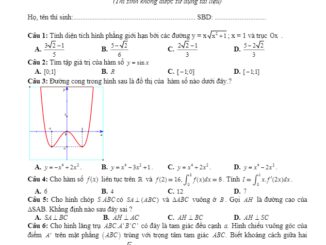 Đề thi KSCL Toán 12 năm 2017 2018 trường Lê Hoàn Thanh Hóa lần 2